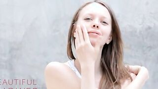 horny shower from thin fuck doll