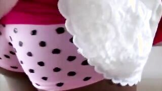 Sexy black gf stripteases for her man and gets wet for cock