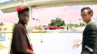 Horny gay black gangster takes dick