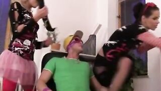 Stressed out teens bond  their subject and start on him