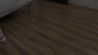 Lovely teen fingers her snatch before she takes it hard from behind