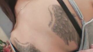 brunette with anal dildos