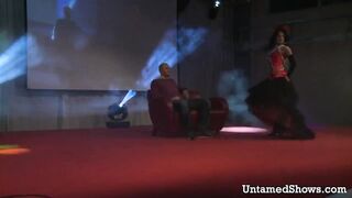 Naughty girl strips her sexy clothes off and gives a hot lap dance