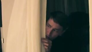 Smoking domina spied on by gimp