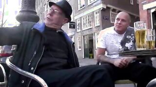 Out on a walk in Amsterdam with host and horny tourist