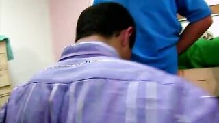 Hungry students sucks initiation cock for frat entry