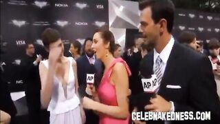 Celeb anne hathaway pokers at the dark knight premiere