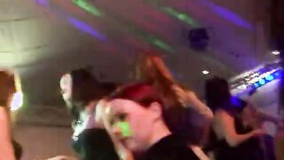 Horny teens misbehaving at freaky party with nude guys