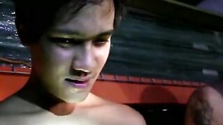 New college teens hazing on a dark night