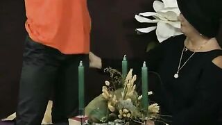 57 year old rich lady called this young gigolo for some saturday evening fun. As she loves to suck these young cocks she gives the guy a good mouth work out before letting him lick her old pussy. Its time for some pounding, so the couch becomes the locati