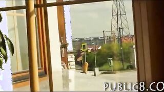 Blonde teen hottie ass fucked in public