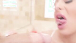 Classy babe slurps on cock and fucks it