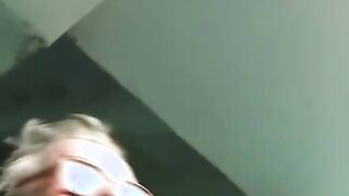 Hot girl fucked in a stair well by two horny guys