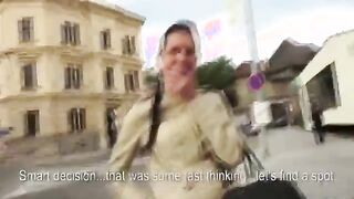 Cheap slut shows off her tits and pussy