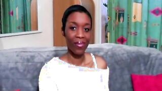 Gorgeous ebony teen girl gets fucked really hard and then gets jizzed all over