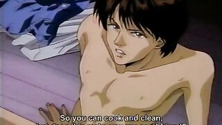 Two hentai gay boys hug and kiss