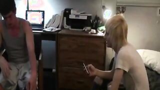 Horny frat boy begins to suck his friends hard dick