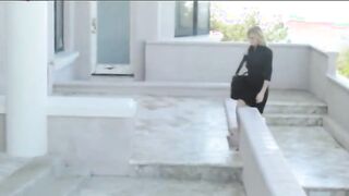 Blonde teen dildoing in art movie