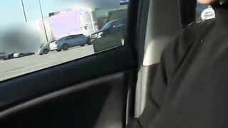 Blonde babe strats to suck for cash and gets into it