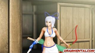 Bondage 3D hentai Japanese threesome fucked