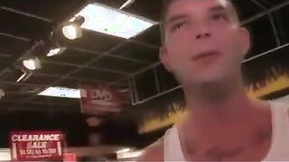 Tough straight guy gets fooled into gay blowjob through glory hole