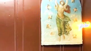 Horny young babysitter gets down on her knees and sucks her bosss cock