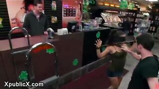 Bdsm Latina babe anal fucked by strangers in public