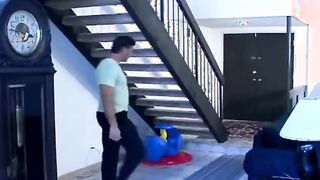 Gorgeous teen babysitter rides a big hard dick like a naughty slut