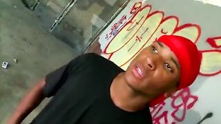 Black guy rides white guys hard dick for some extra cash