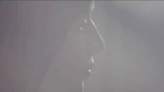 Czech brunette masturbates shaven snatch