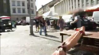 Blonde girl cant resist the money to get fucked in public