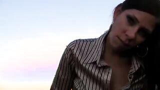 Clothed glamour euro couple blowjob and creampie