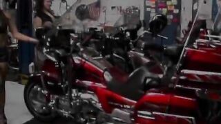 Two ebony girl dildo & tongue one another