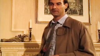 Brunette sexpot sucks & screws boner