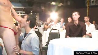 Multiple dudes suck strippers cock 