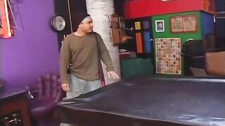 Sexy ebony girl enjoys pole