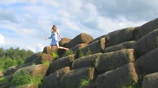 Sexy Sexpot Screws Waxed Vagina Using Sex Toy