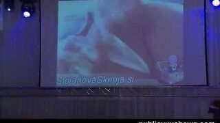 Busty stripper working