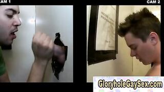 Straight guy gay blowjob and cumshot