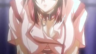 Chained hentai nurse with a muzzle gets huge boobs injections