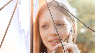 Petite skinny doll undressing