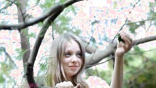 Beautiful slim girl Gloria opening