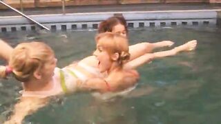 Three danish teenies in the pool