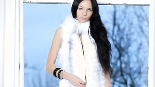 Killer brunette pornstar in white heels