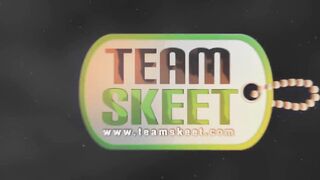 Brunette teen enjoys cocksucking & rough sex