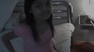 Asian chick enjoys private self-pleasuring time