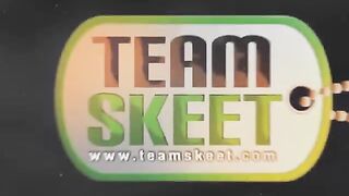 Blonde student bangs herself with dildo