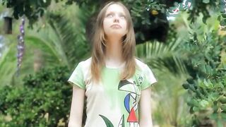 Shaved skinny super girl teasing cunt