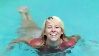 Big titted girl in a pool