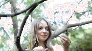 Beautiful angular girl Gloria opening